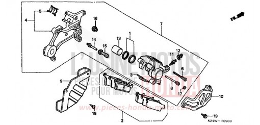 REAR BRAKE CALIPER CR125RW de 1998
